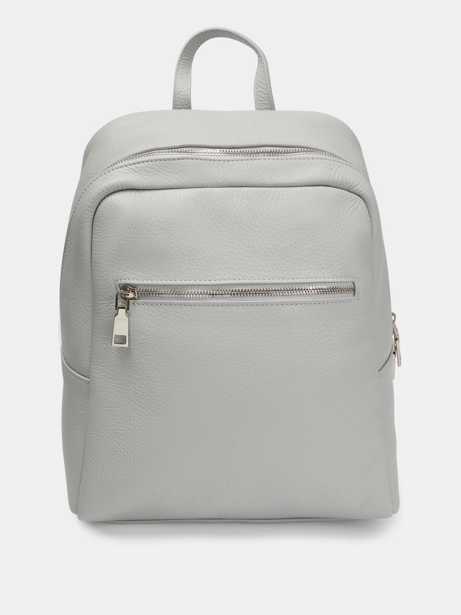 Рюкзак женский из натуральной кожи, серый, 25x32x10