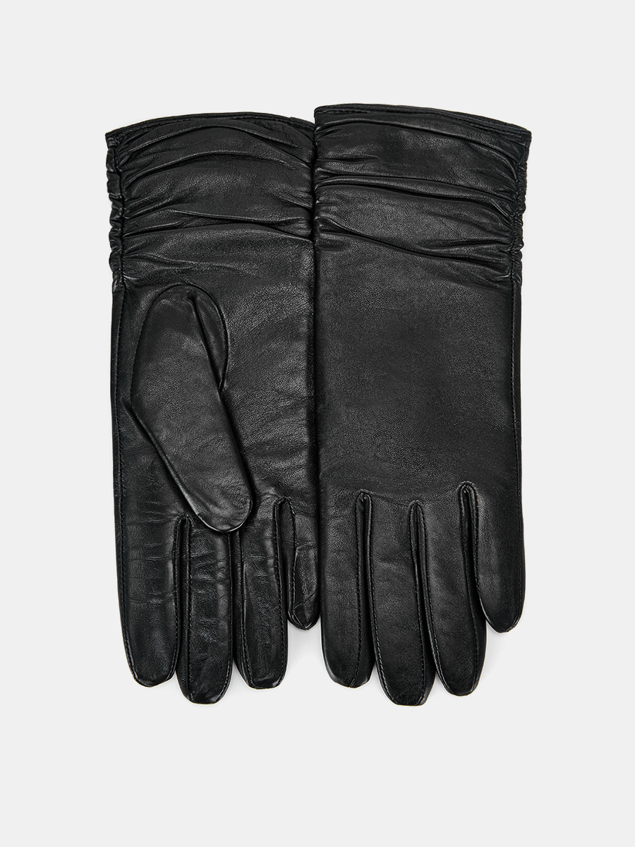LB-8228-RF-black-8_Н Перчатки жен.нат.кожа70%шерсть ,30% акрил р.8 черные