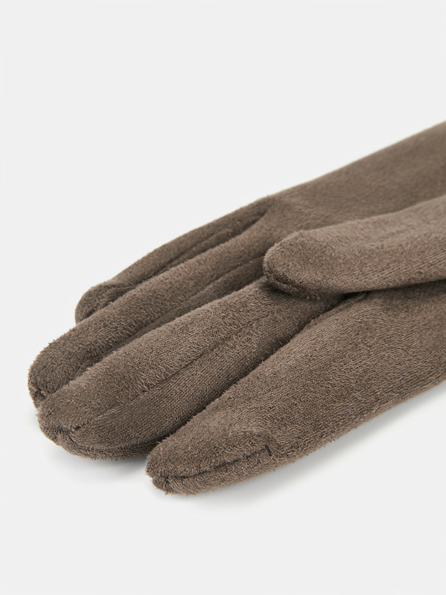 RH32-10_Н Перчатки жен. 100% искусствен ная замша темно-бежевый