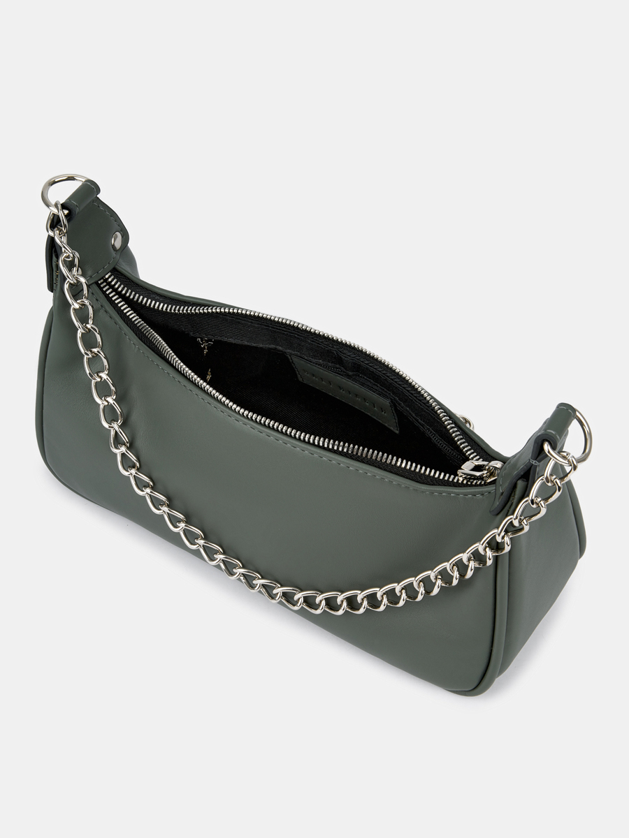 Сумка женская, зеленая, 25х8х11