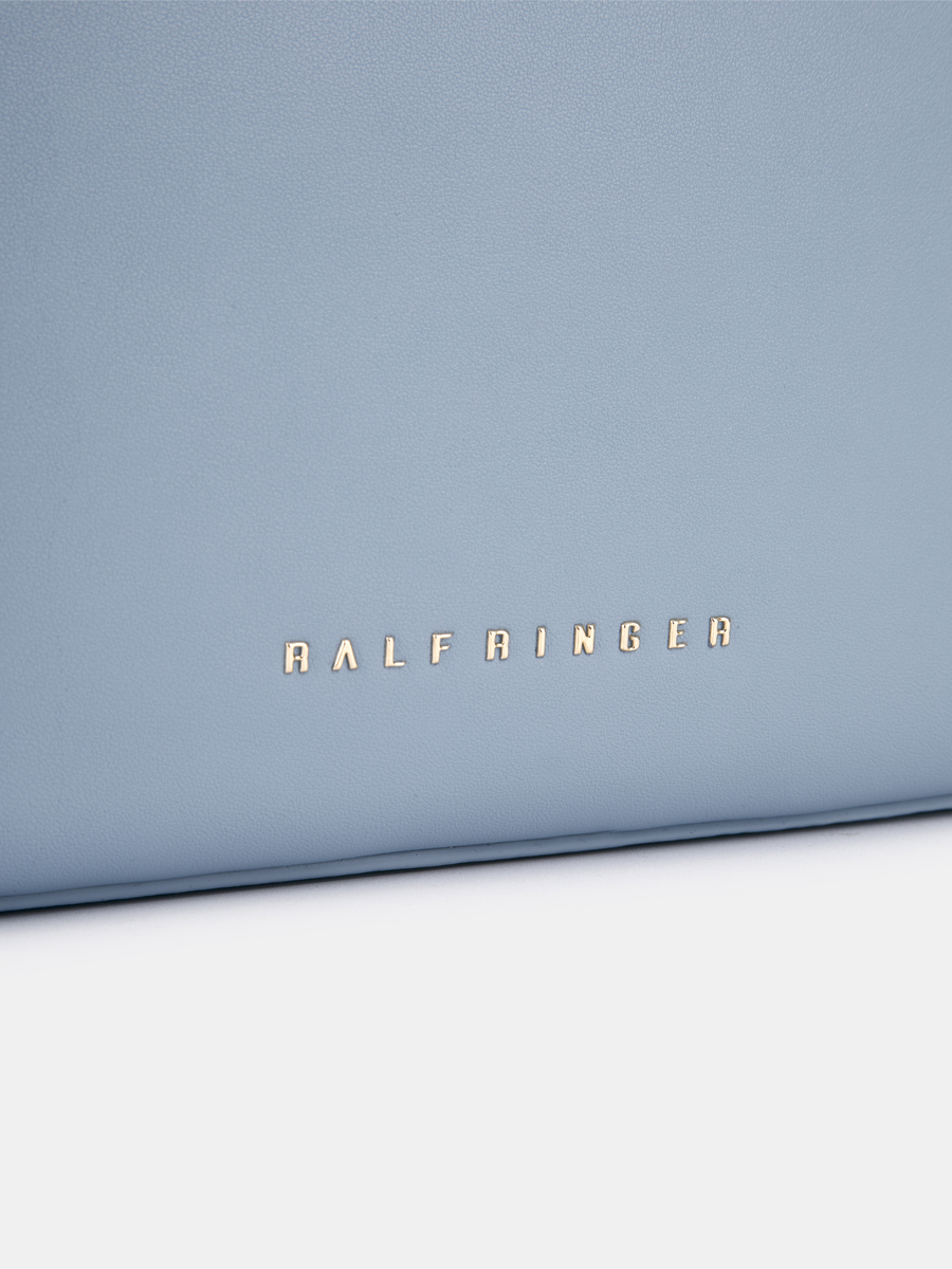 Сумка женская из натуральной кожи, голубая, 26,5х5,2х18,5