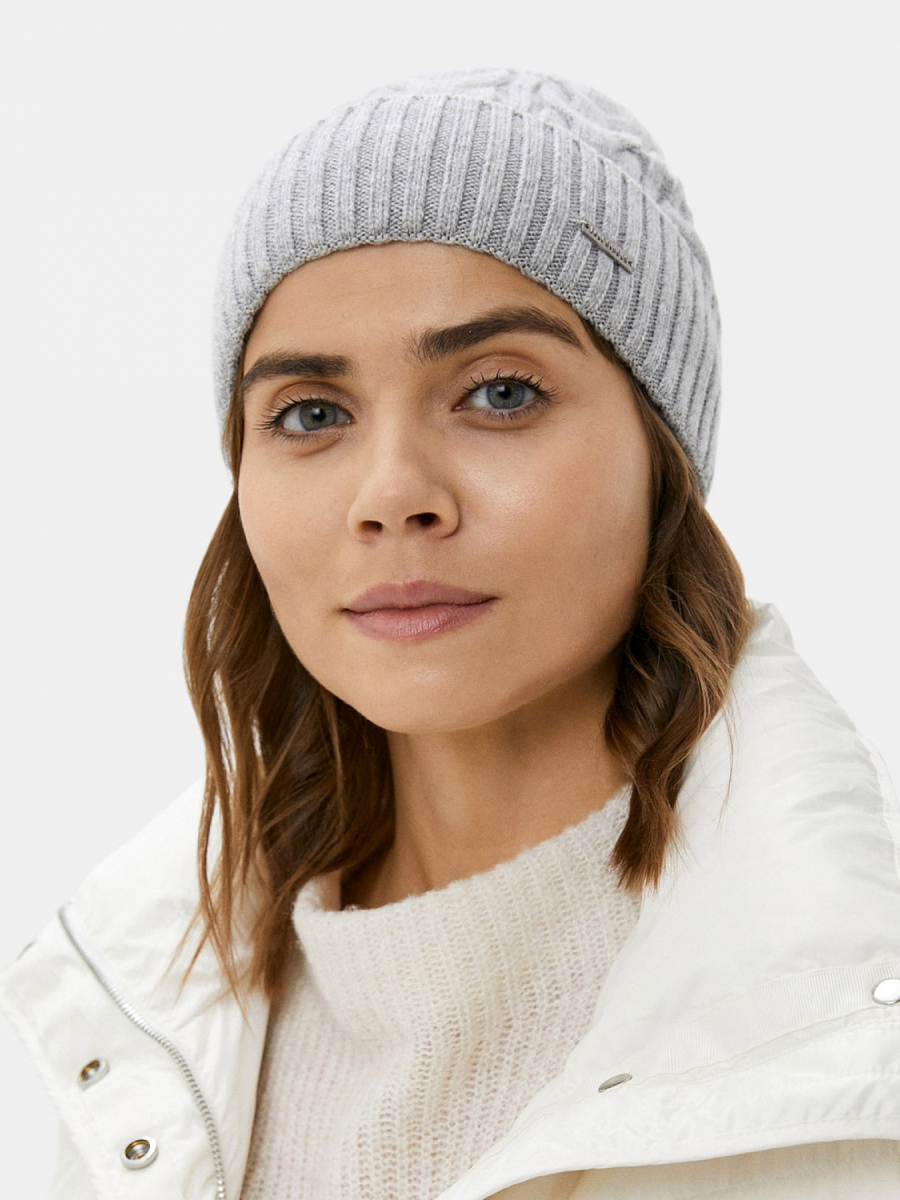 110322P-14300-08/90_Н Шапка женская 60%нейлон,30%вис коз,10%ангор,без/разм.св.серая