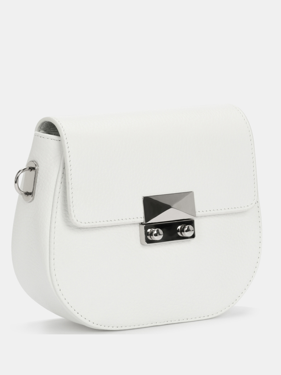 Сумка женская из натуральной кожи, белая, 19х13х6