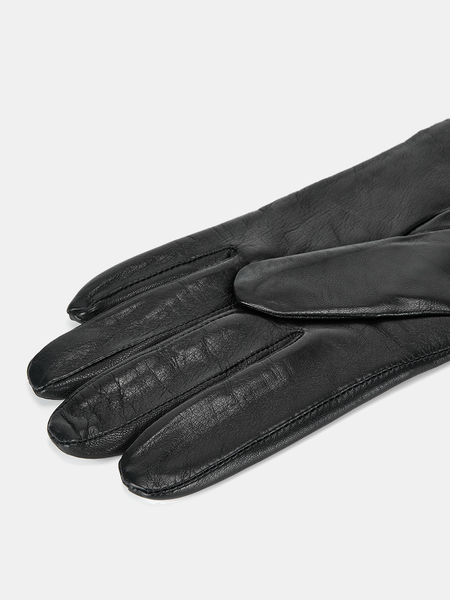 LB-8228-RF-black-8_Н Перчатки жен.нат.кожа70%шерсть ,30% акрил р.8 черные