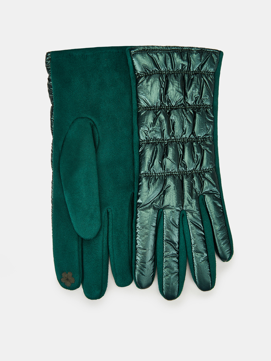 142322P-13803-14_Н Перчатки женск.Ralf Ringer, 100%полиэстер,б/р.зеленые