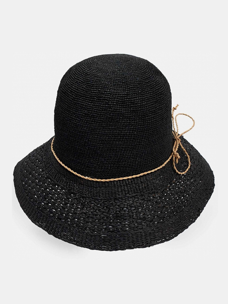 HatL0406-P-01_Н Шляпа женская 100% рафия р.57 черный