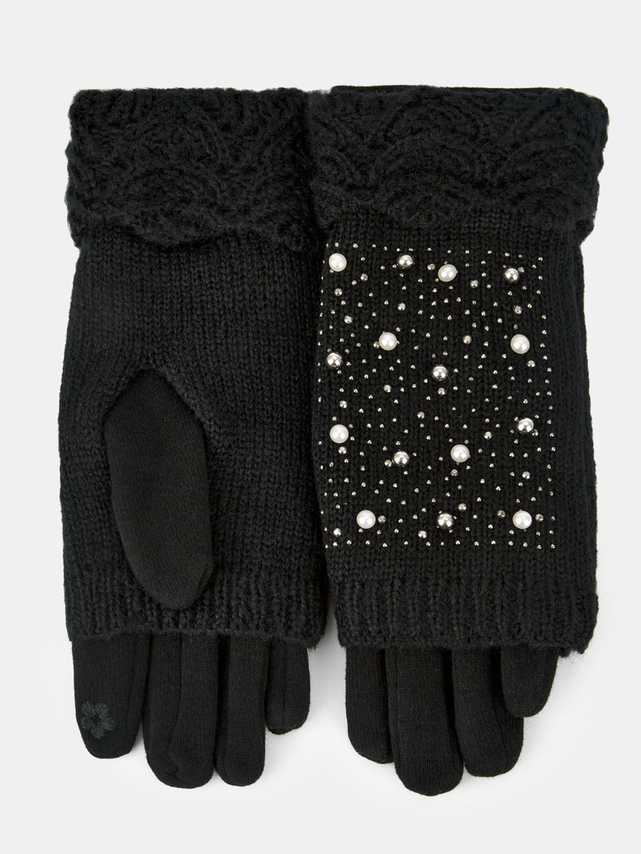 GLT-220-70-SUP-01_Н Перчатки женские Ralf Ringer,3 5%хлопок,65%полиэст,б/р,черные