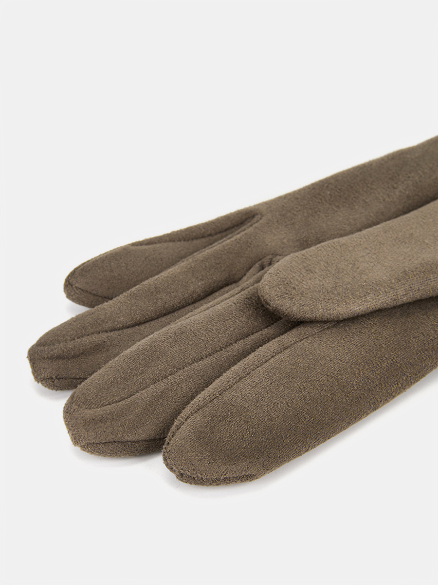 RH22-10_Н Перчатки женские 90%полиэстер, 10%эластан темно-бежевые