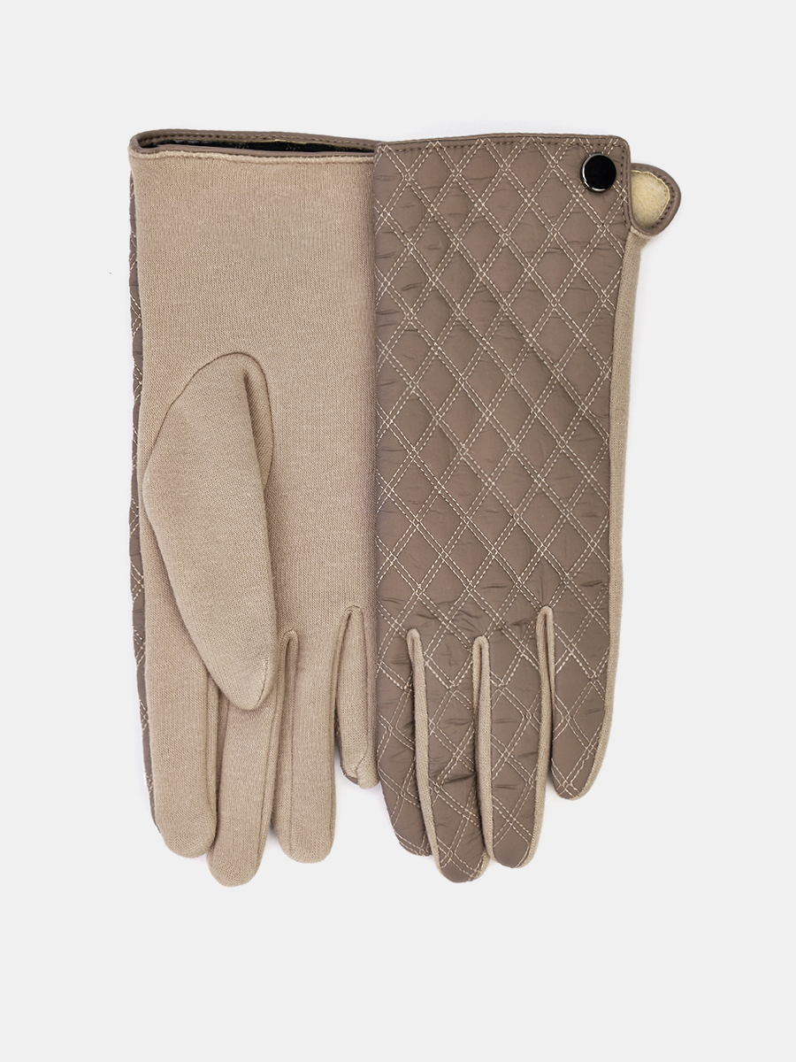 142322P-13799-12_Н Перчатки женск.Ralf Ringer, 100%полиэстер,б/р.бежевые