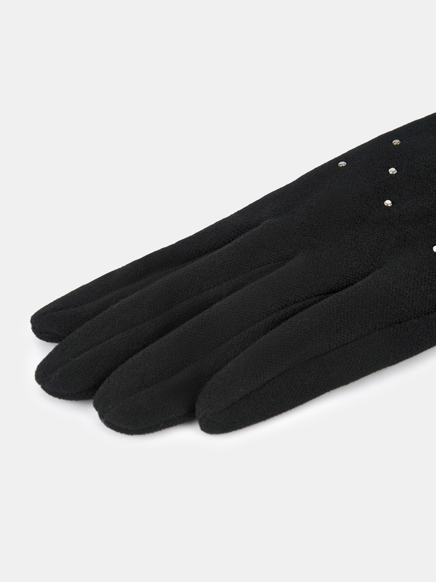142322P-14063-01_Н Перчатки женск.Ralf Ringer, 95%полиэст,5%эласт,б/р.черн