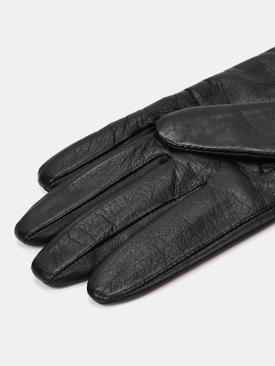 LB-0636-RF-black-6.5_Н Перчатки женские нат.кожа р.6,5 черные