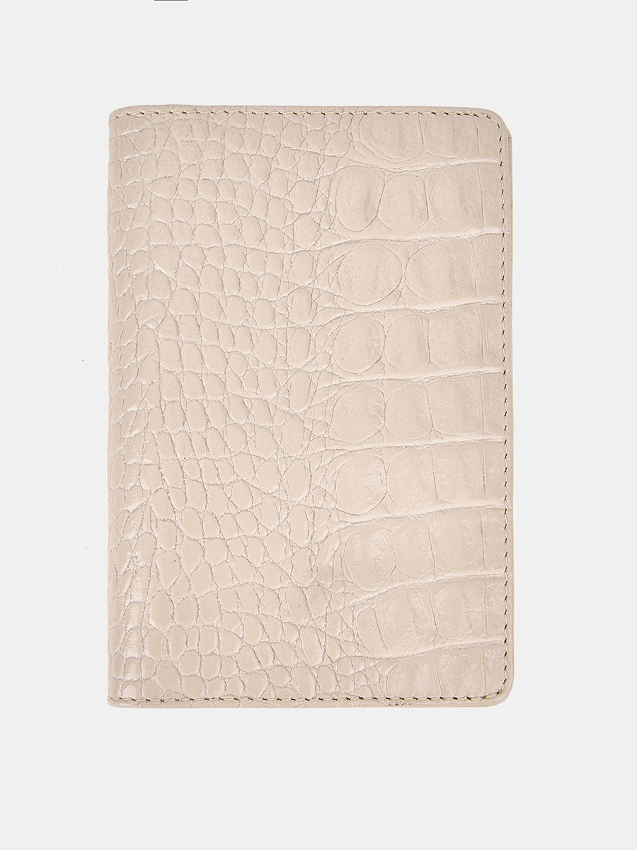 АУГЮ007700 Обложка для паспорта женская натур.кожа,95*137*5,бежевая