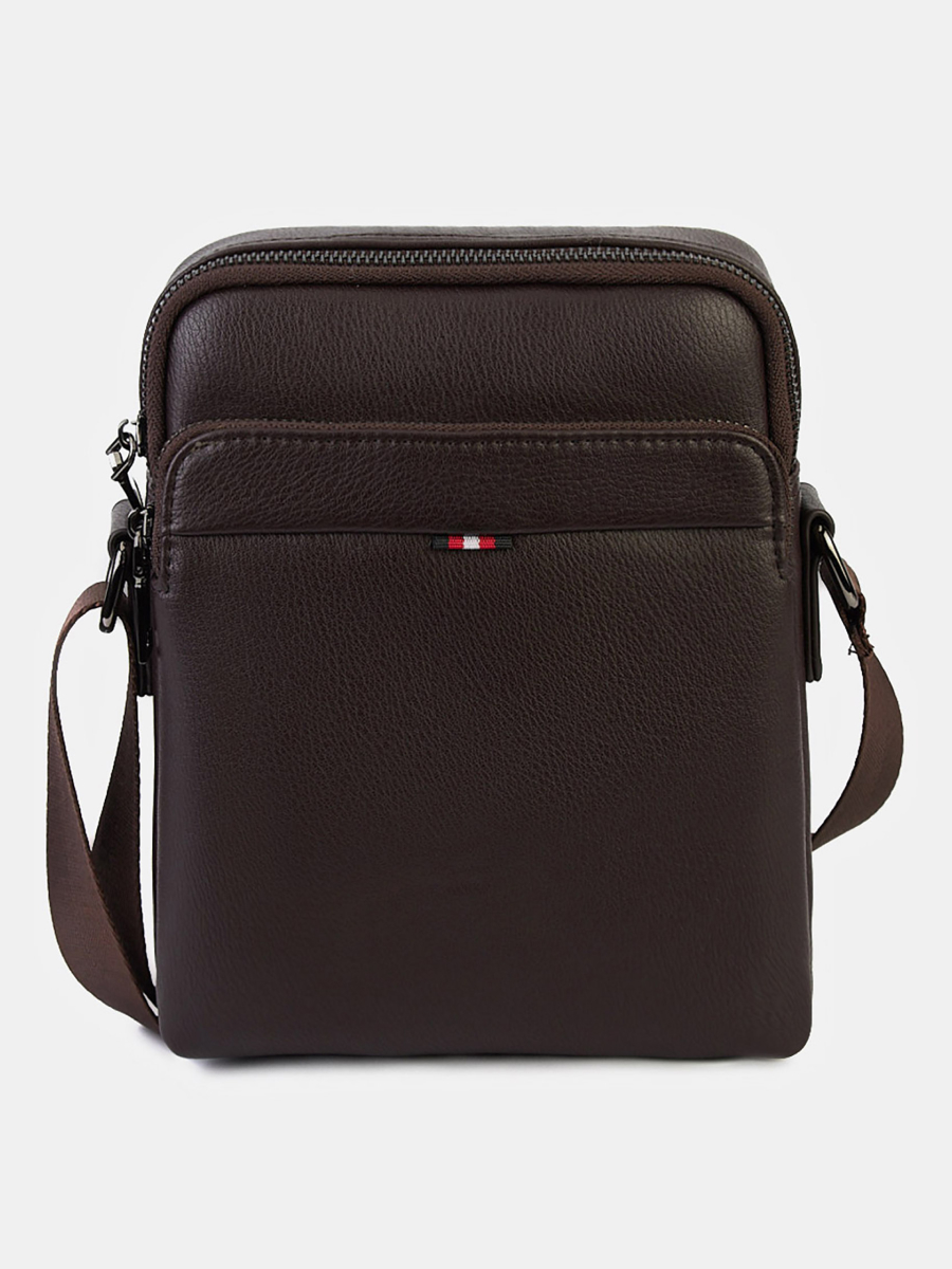 41-234-36-4 Сумка мужск.26х39х10Portofiano 100% экокожа коричневая