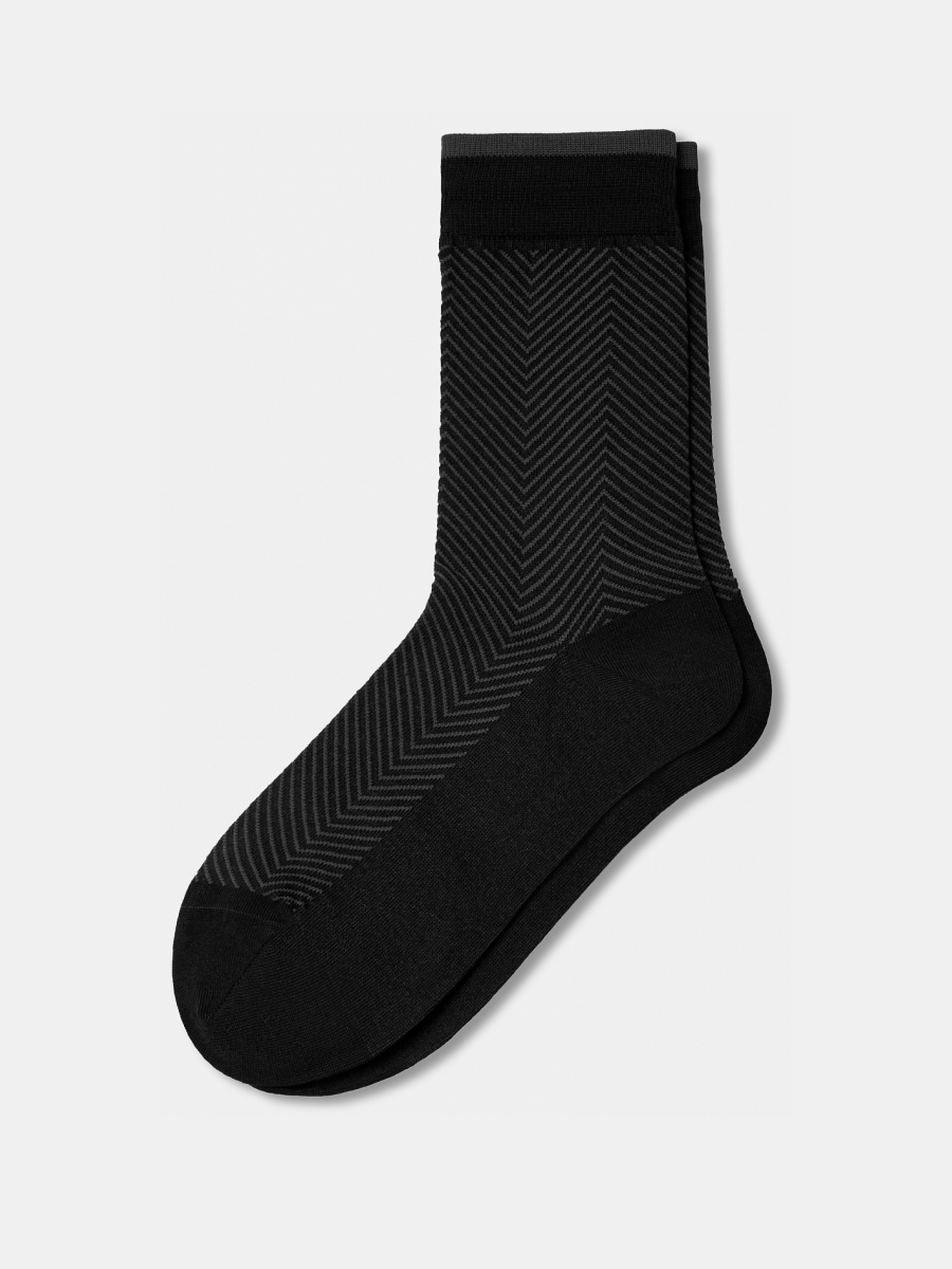 АУОН053900_Н Носки мужские р.25 хлопок 80% полиамид 20%,черные