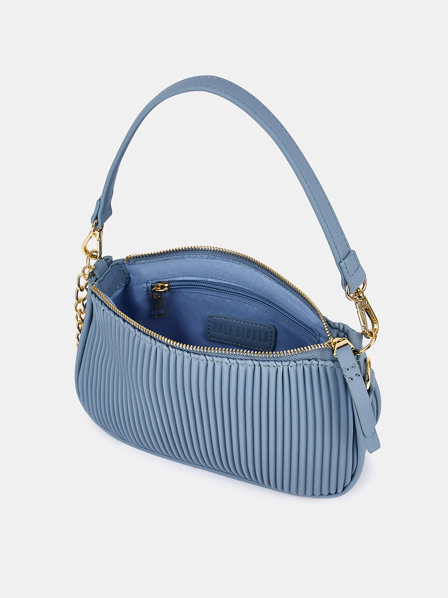 Сумка багет женская, голубая, 23*7*14