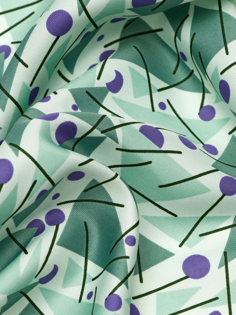 170312P-17488-14_Н Платок женский,100%полиэстер ,55*55, зеленый