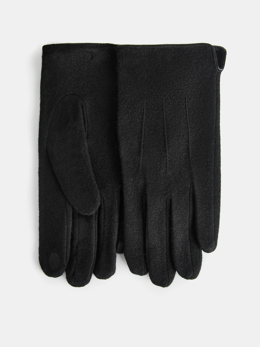 RHM7-1_Н Перчатки мужские 85%шерсть,15% эластан черный