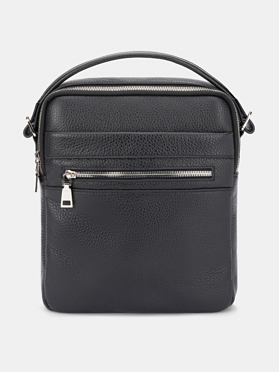 АУГС225500 Сумка мужская 220х260х65 нат.кожа черная