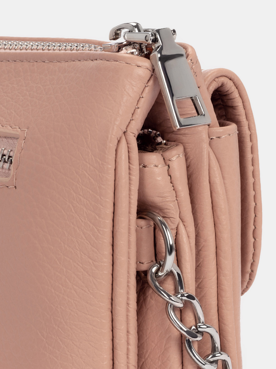 АУГС199900 Сумка женская нат.кожа 260х155х60 пудровая