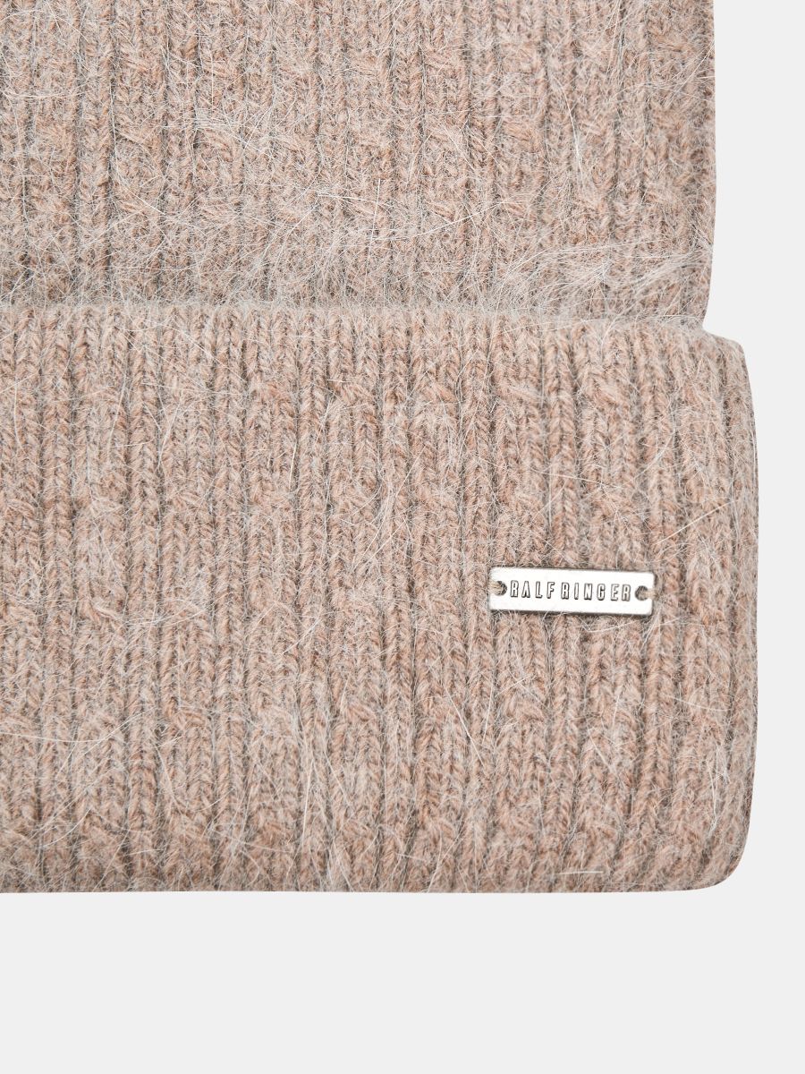 АУГЧ091600_Н Шапка женск.Ralf Ringer90%анго ра,10%кашемир,бежевая