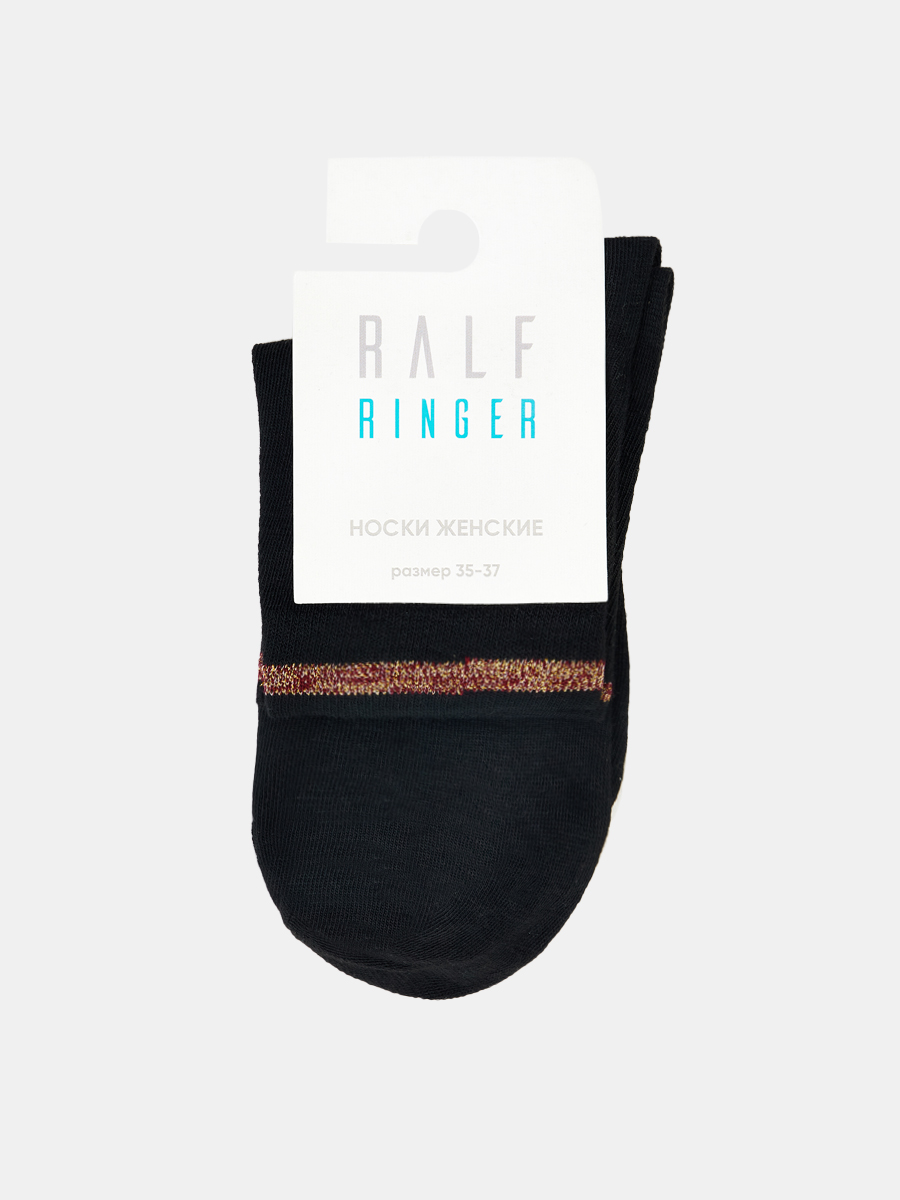 АУОН063400 Носки женск.хлопк.однотонн.с л юрексом на резинке р.25черные