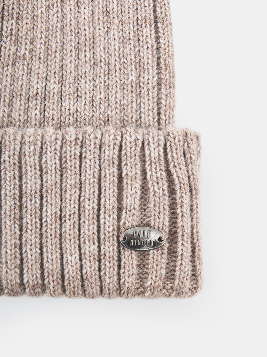АУГЧ089600 Шапка женская Ralf Ringer 50% шерсть,50%акрил,бежевая