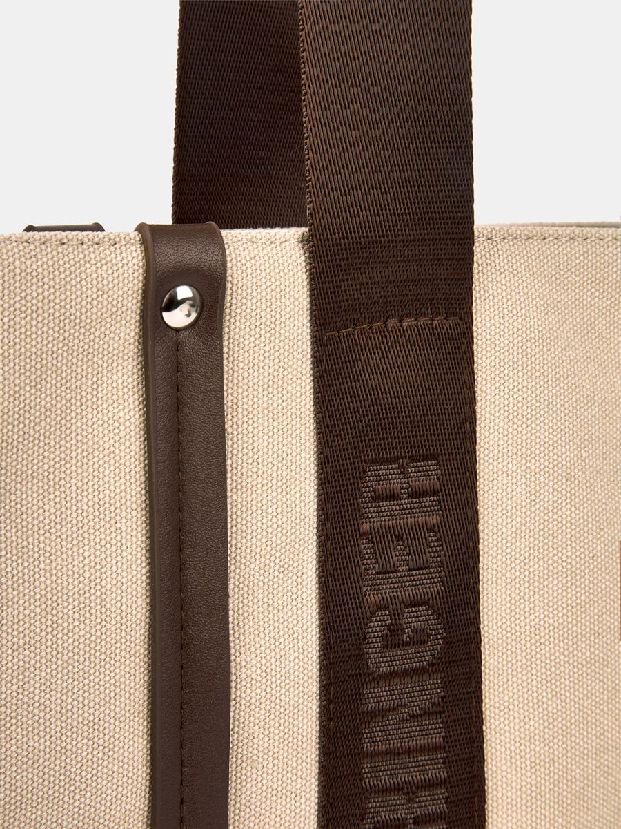  Сумка женская, бежевая, 36x11x25