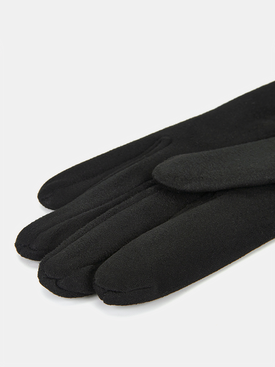 RH22-1_Н Перчатки жен. 100%искусствен ная замша черные