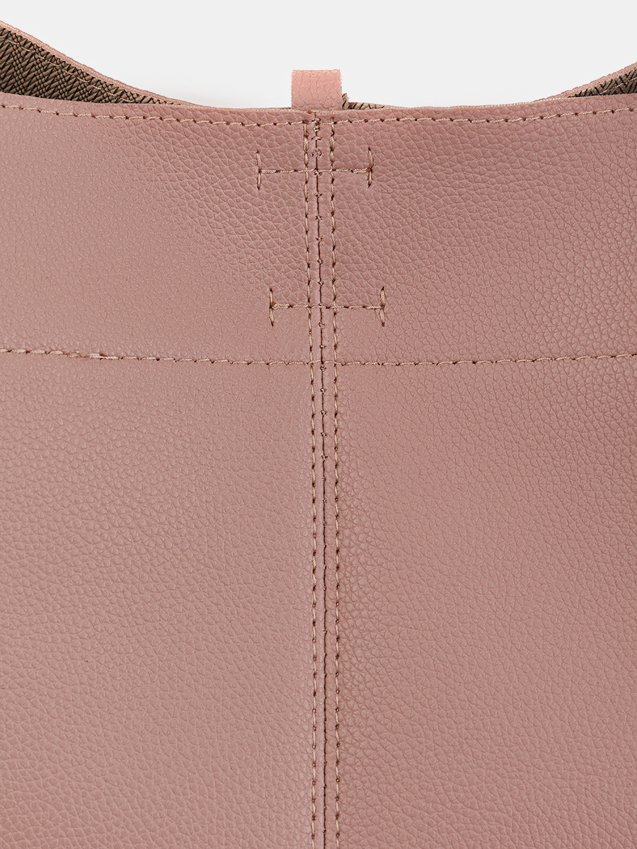 Сумка женская хобо, розовая, 35х26,5х12,5