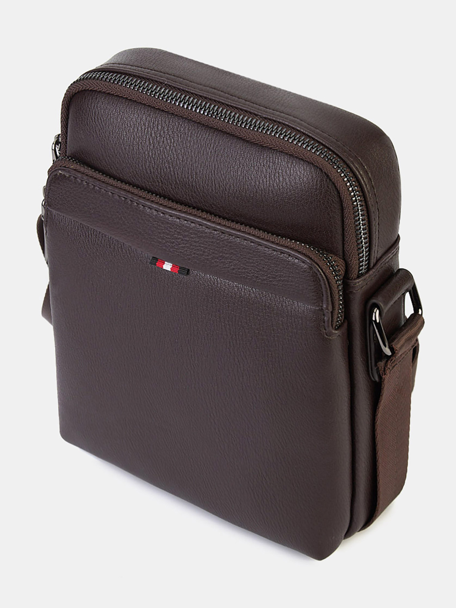 41-234-36-4 Сумка мужск.26х39х10Portofiano 100% экокожа коричневая