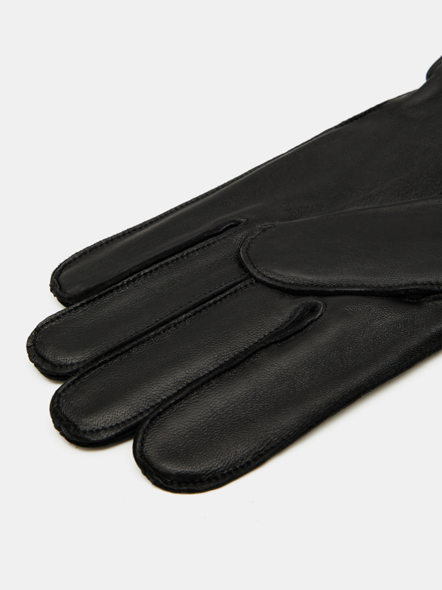 LB-6004-RF-black-8_Н Перчатки муж.нат.кожа70%шерсть 30% акрил р.8 черные