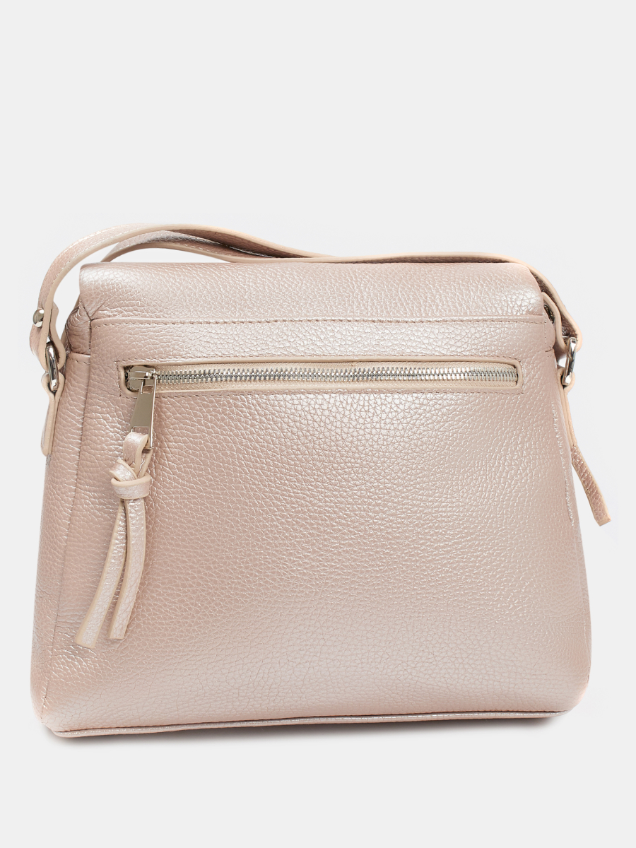 Сумка женская из натуральной кожи, бежевая, 29х24х8