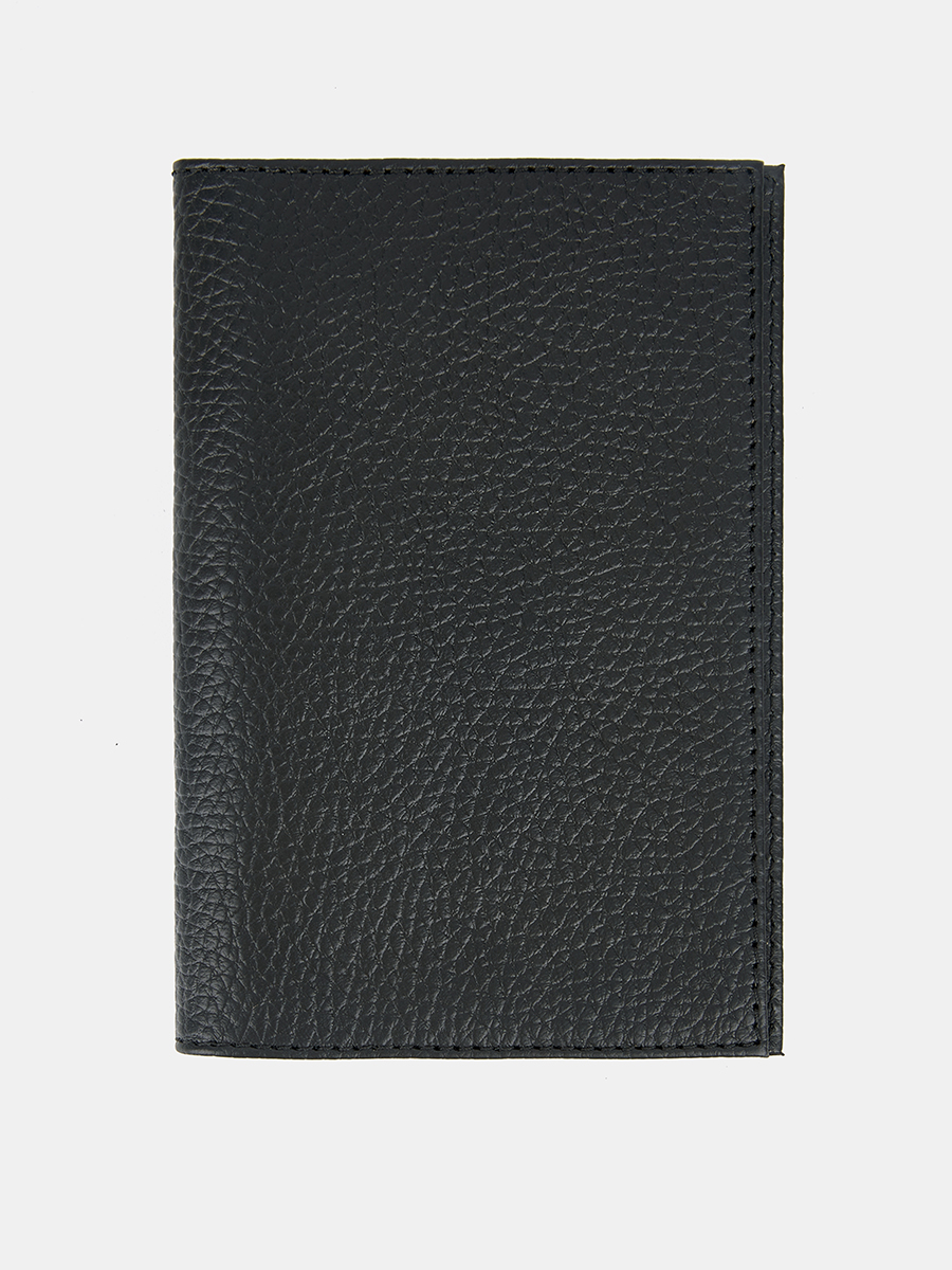 АУГЮ007500 Обложка для паспорта мужская натур.кожа,95*137*2,черная