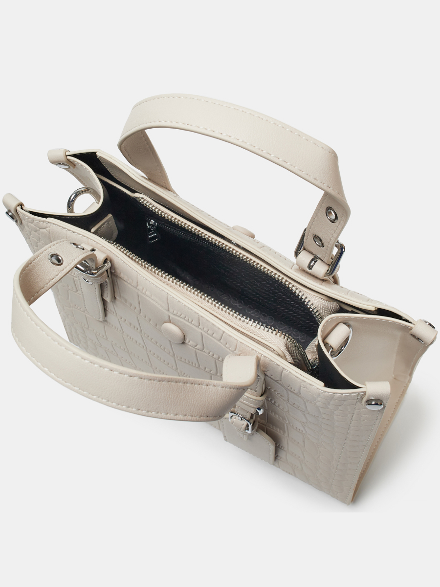 Сумка женская, серо-бежевая, 28*23*12 