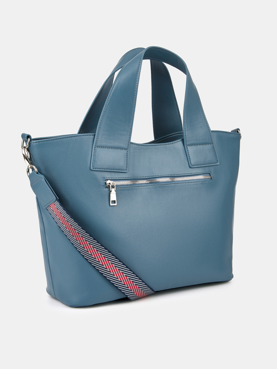 Сумка женская, голубая, 45x13x26