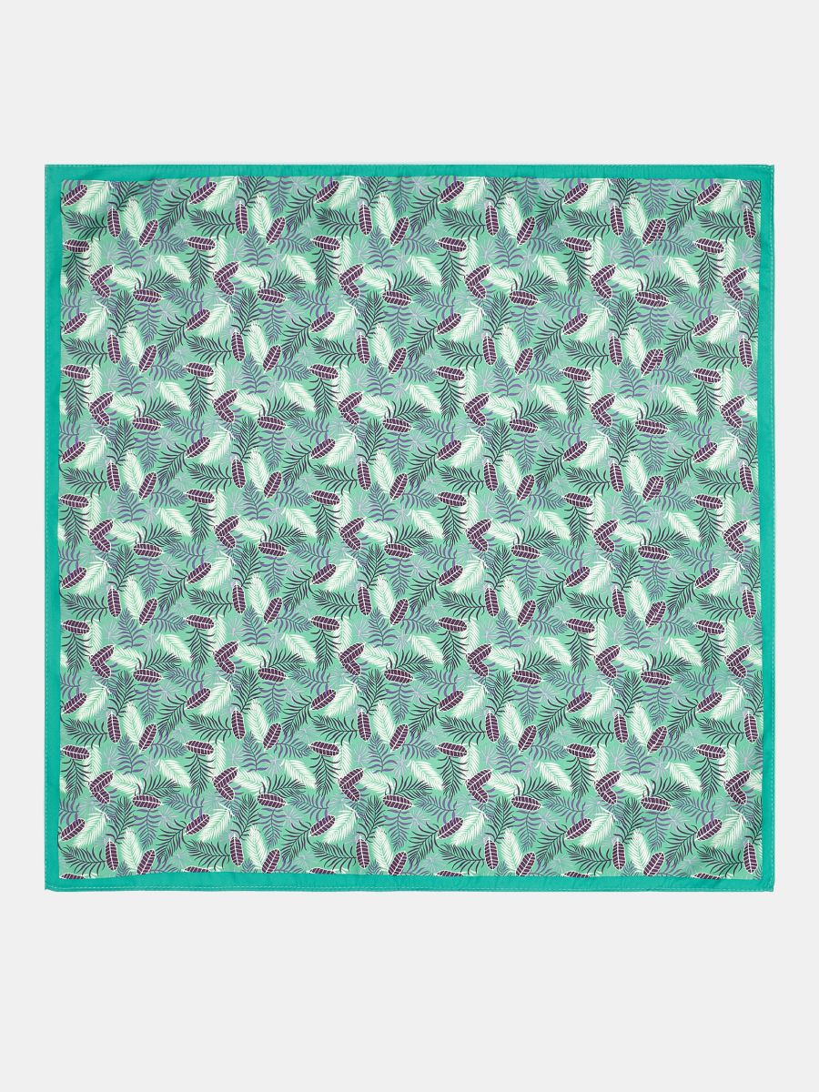 170312P-17493-14_Н Платок женский,100%полиэстер ,55*55, зеленый