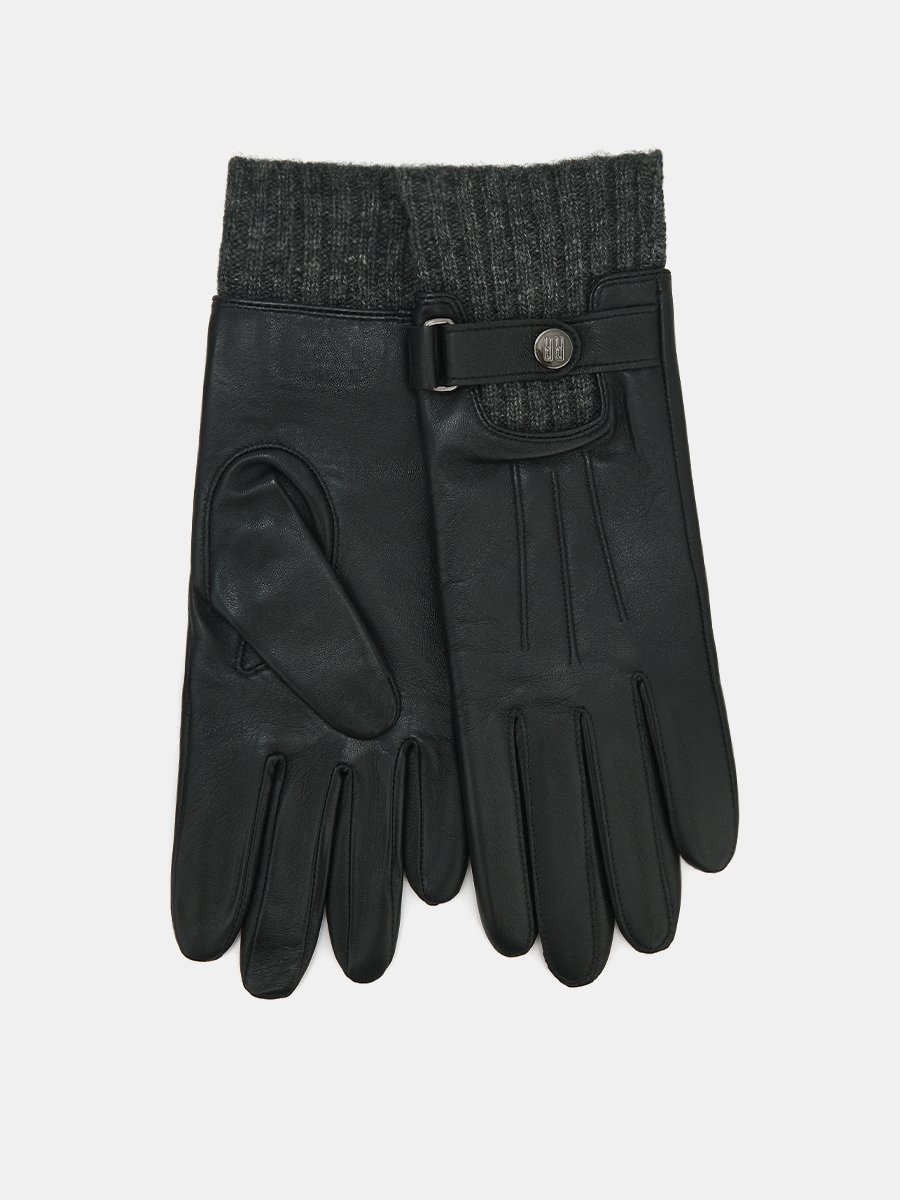 АУГП107400 Перчатки женские Ralf Ringer натуральная кожа,черн/серые