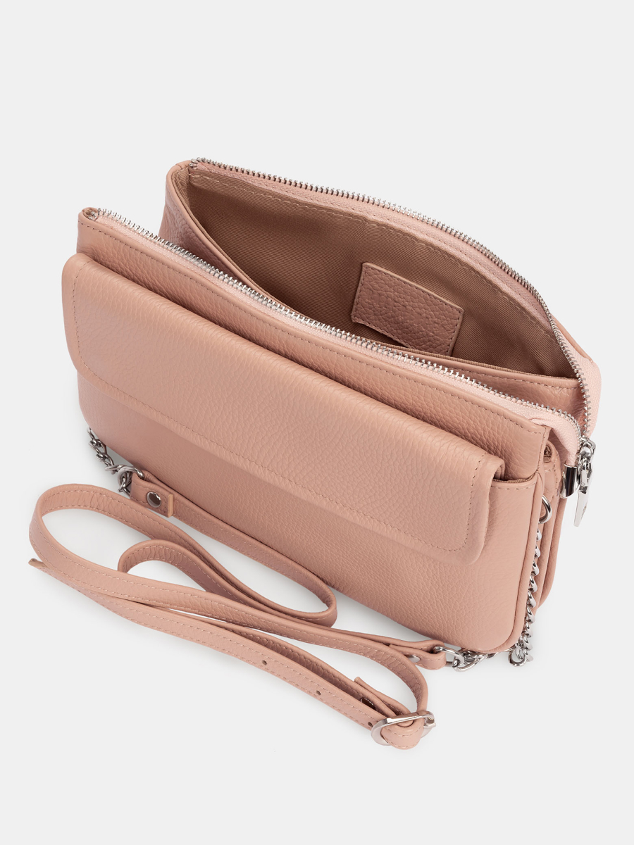 АУГС199900 Сумка женская нат.кожа 260х155х60 пудровая