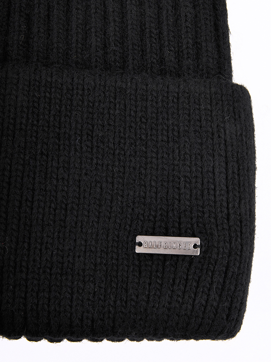 MERSEYSIDE03-P-01 Шапка женская,60%нейлон,30%вис коза,10%ангора,черная