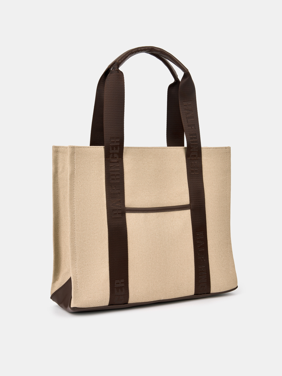 Сумка женская, бежевая, 36x11,5x29