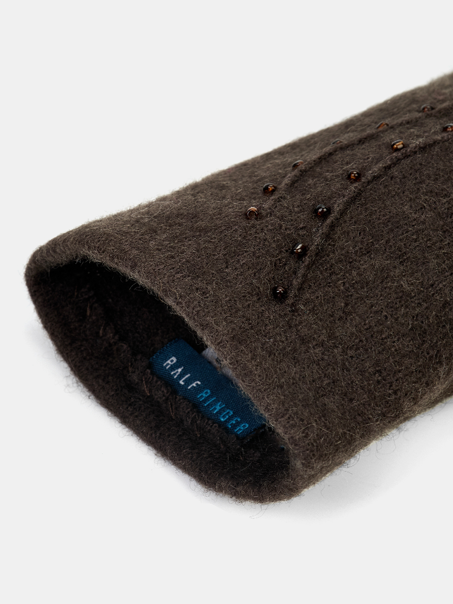 LB-PH-75-RF-d.brown-M_Н Перчатки женские трикотаж без подкладки р.M темно-коричн