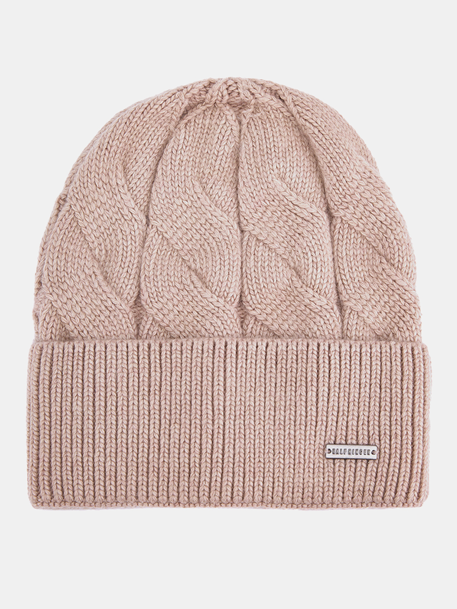 SUFFOLK03-P-12 Шапка женская,60%нейлон,30%вис коза,10%ангора,бежевая