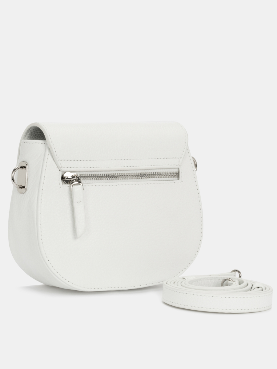 Сумка женская из натуральной кожи, белая, 19х13х6