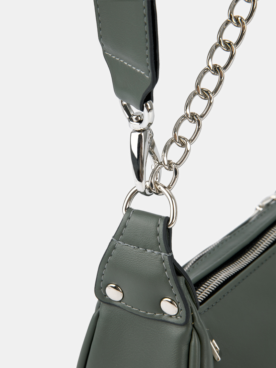 Сумка женская, зеленая, 25х8х11