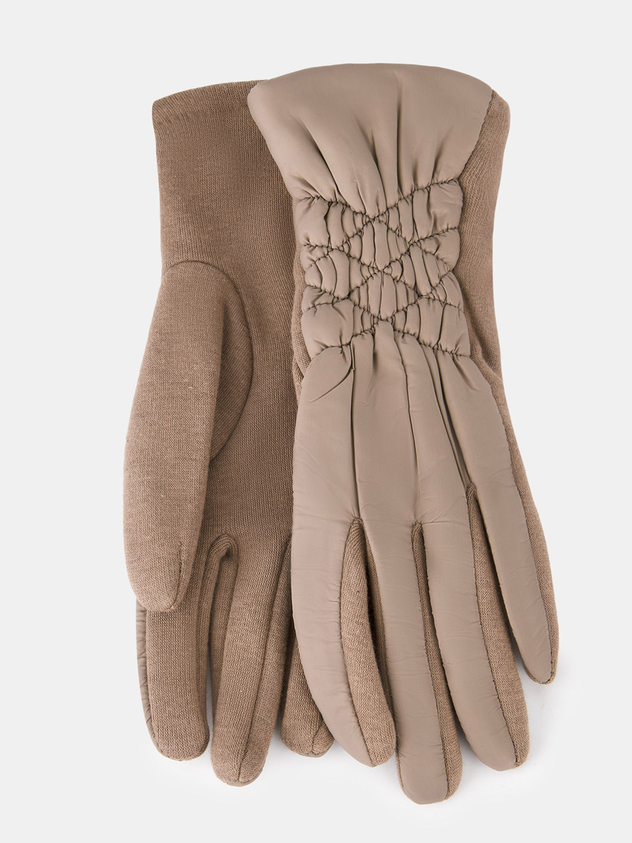 143322P-15960-12_Н Перчатки женск.Ralf Ringer,68% полиэст,27%хлоп,5%эластб/р.беж