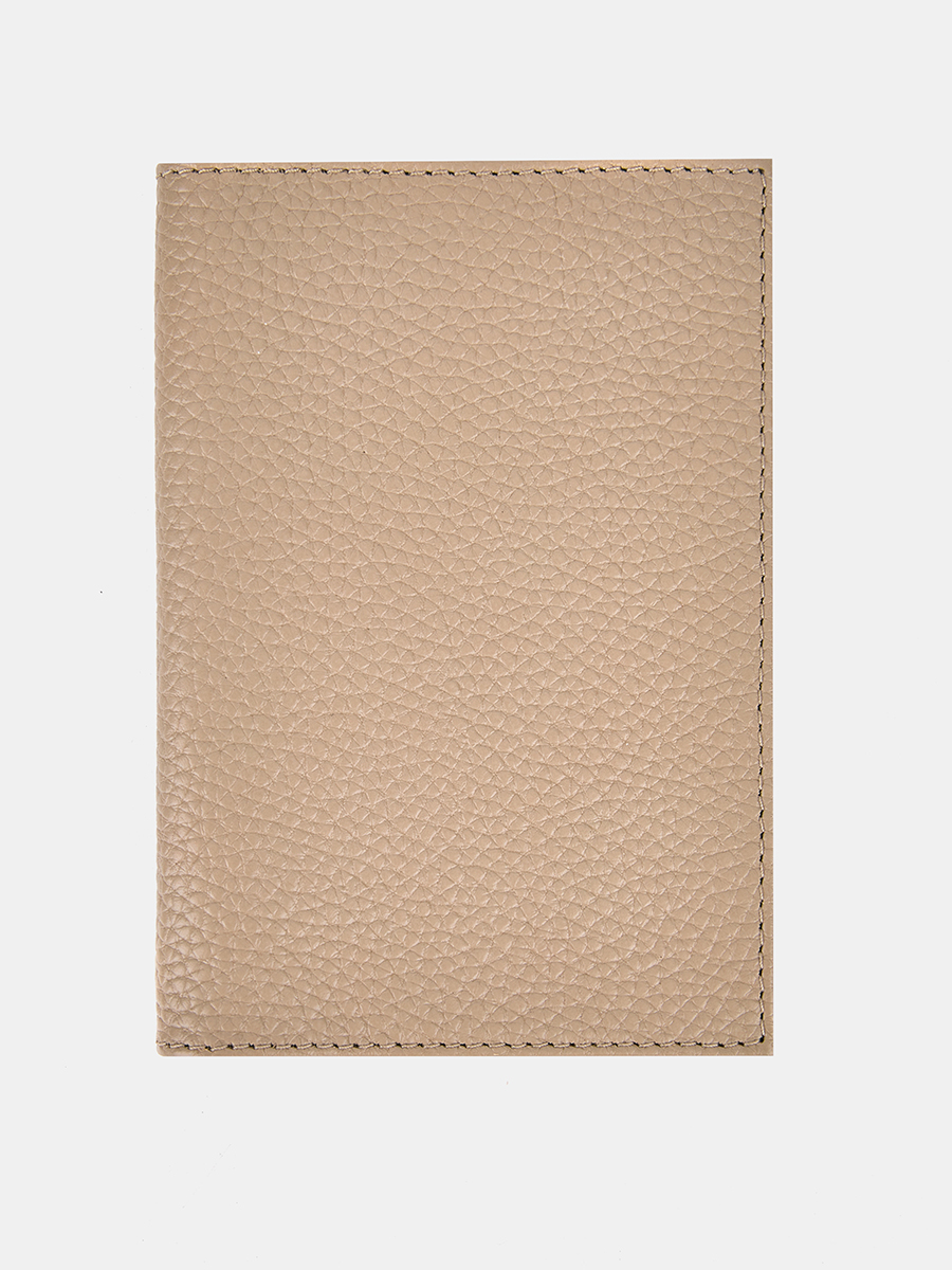 АУГЮ007100 Обложка для паспорта женская натур.кожа,95*137*2,бежевая