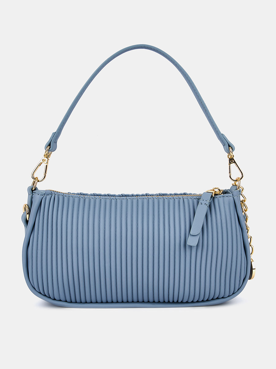 Сумка багет женская, голубая, 23*7*14
