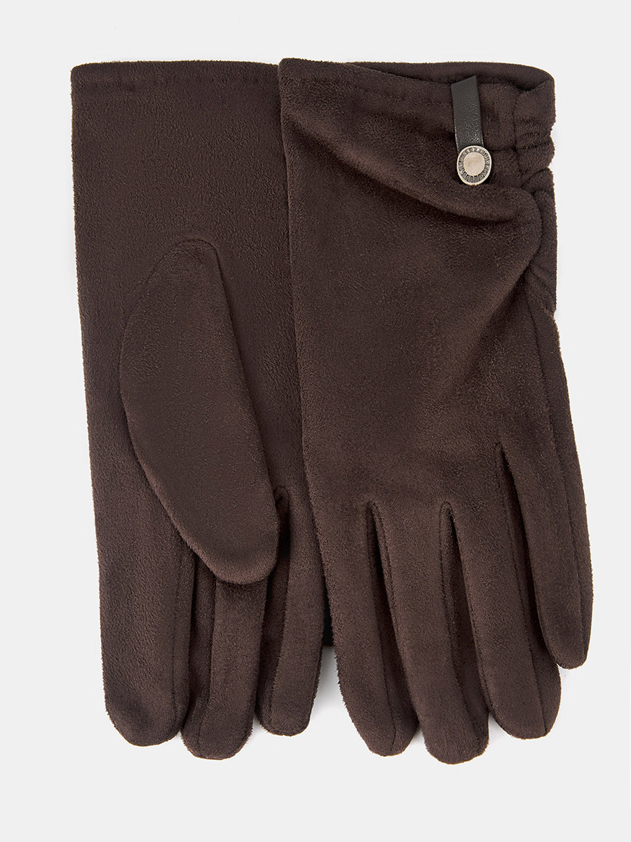 142322P-13757-02_Н Перчатки женск.Ralf Ringer, 100%полиэстер,б/р.коричневые