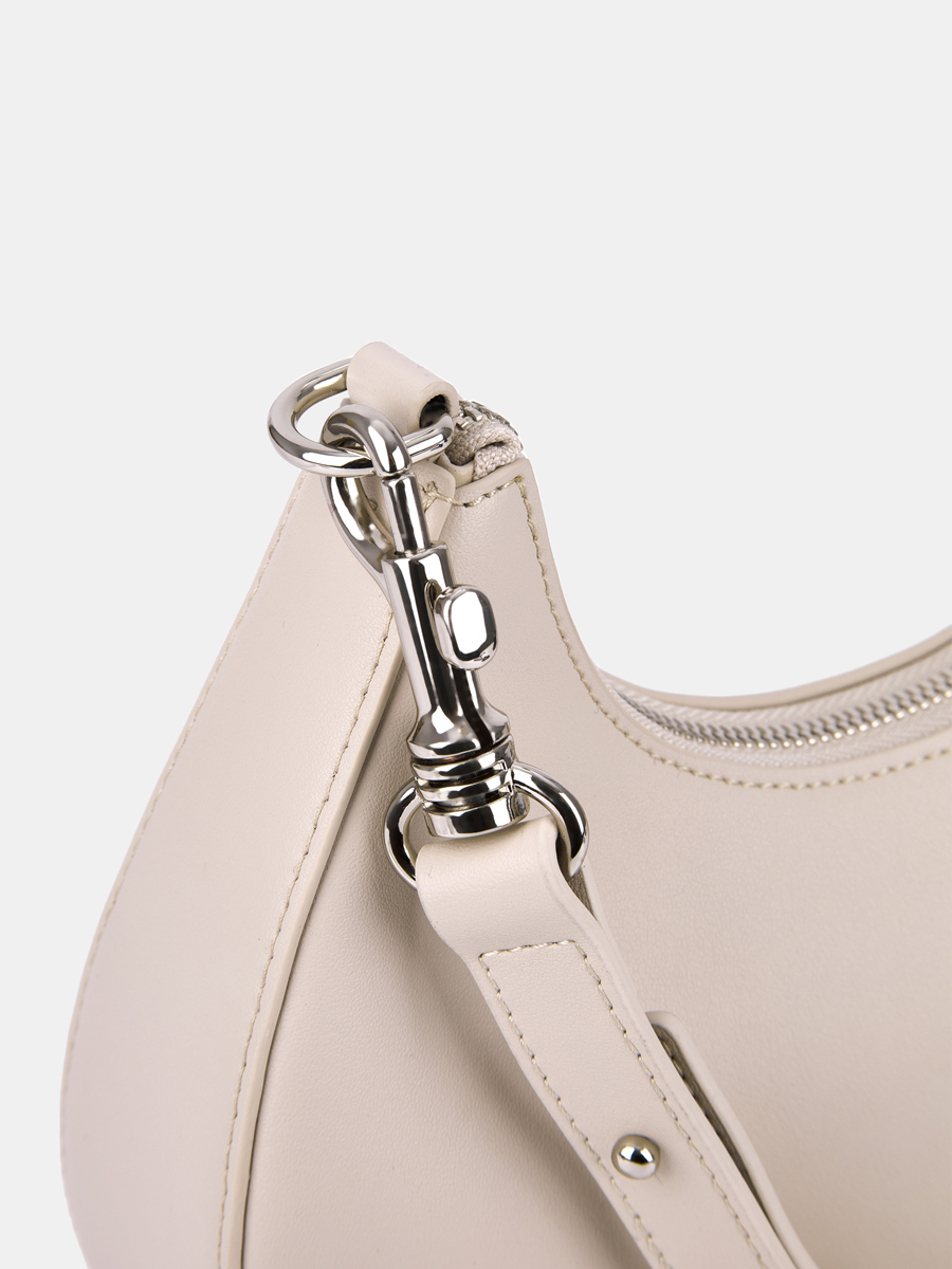 Сумка женская из натуральной кожи, бежевая, 24,5х6,5х18