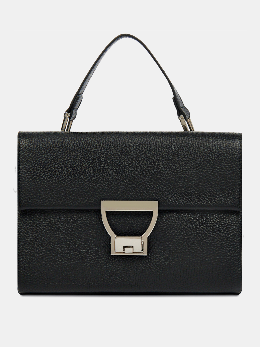 Сумка женская из натуральной кожи, черная, 21*6*15 